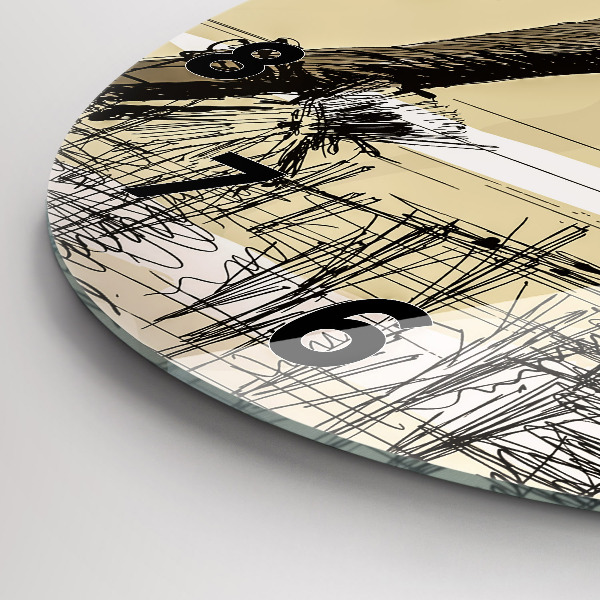 Kerek fali üvegóra Nő rizst szed