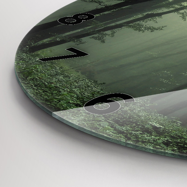 Kerek fali üvegóra Ködös erdő reggel