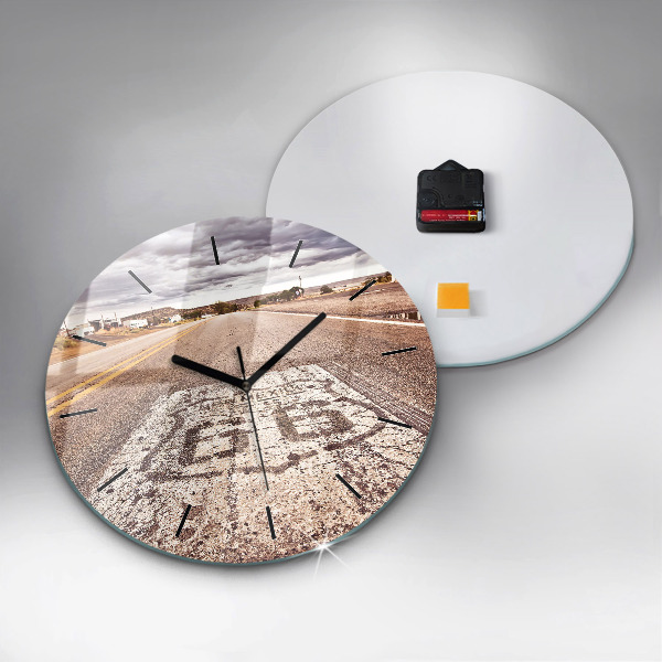 Kerek fali üvegóra Route 66 USA