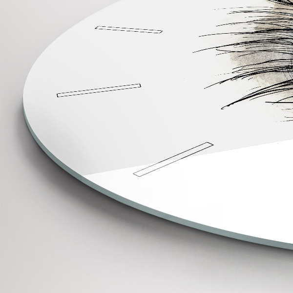 Kerek fali üvegóra Napraforgó virág a szemben