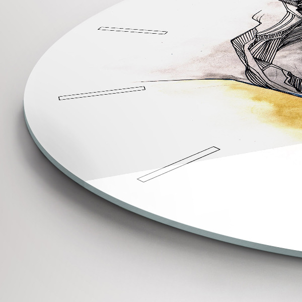 Kerek fali üvegóra Szerelmes csók rajz