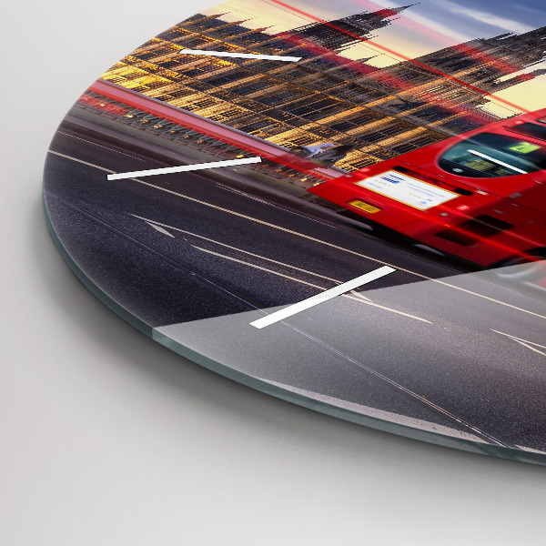 Kerek fali üvegóra Vörös londoni busz