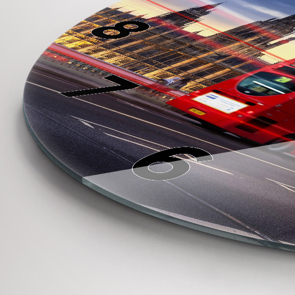 Kerek fali üvegóra Vörös londoni busz