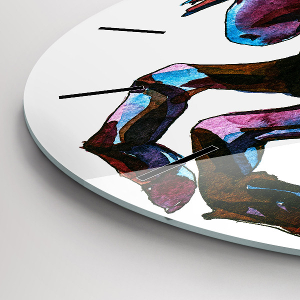 Kerek fali üvegóra Egy ló szökésben