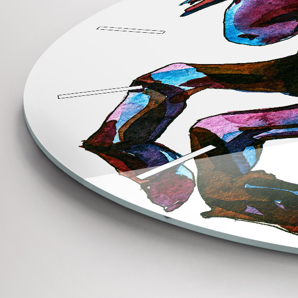 Kerek fali üvegóra Egy ló szökésben