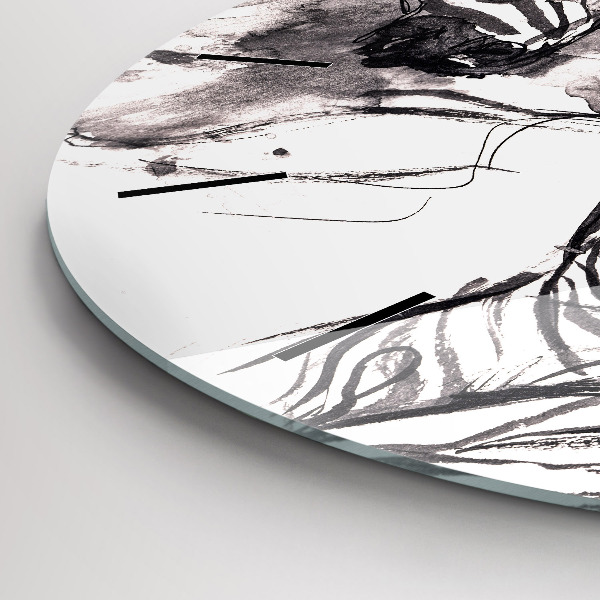 Kerek fali üvegóra Nő és zebrák