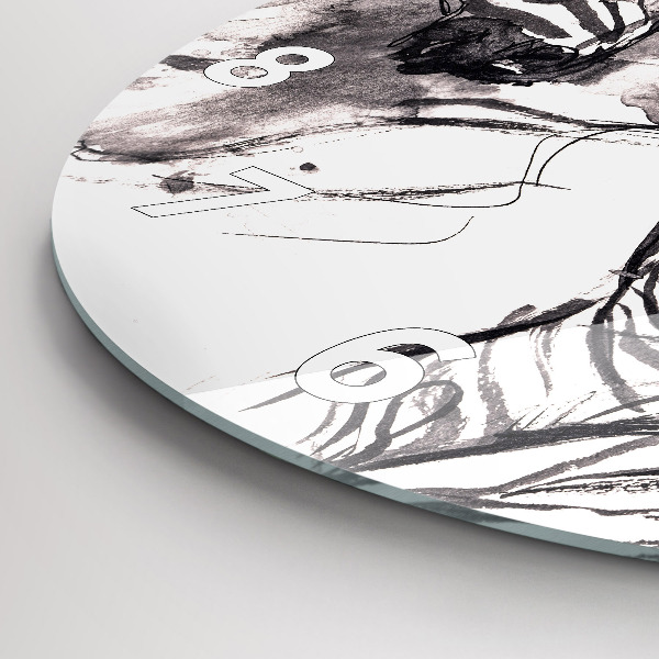 Kerek fali üvegóra Nő és zebrák