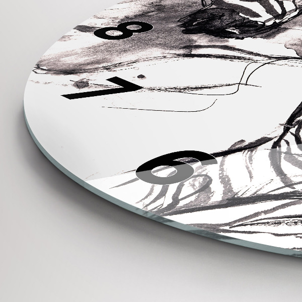 Kerek fali üvegóra Nő és zebrák