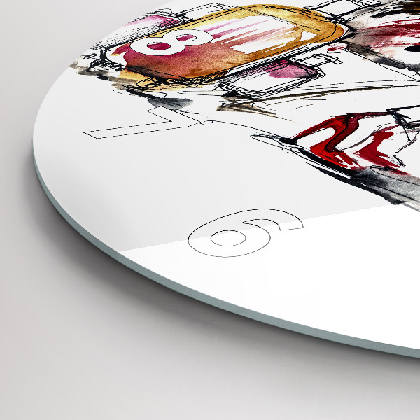 Kerek fali üvegóra Nő bőröndökkel