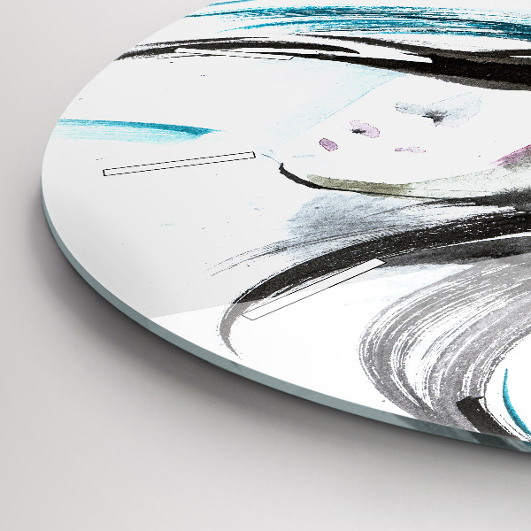 Kerek fali üvegóra Absztrakt ló és a nő