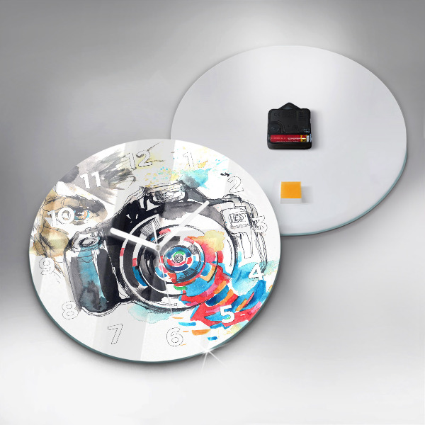 Kerek fali üvegóra Fotós nő