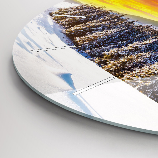 Kerek fali üvegóra Téli hegyi táj