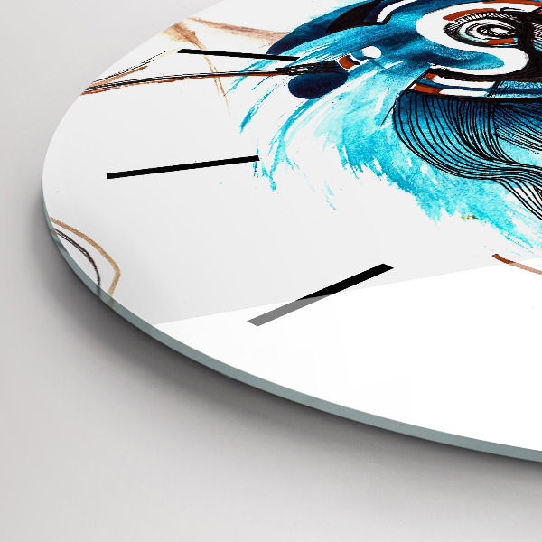 Kerek fali üvegóra Egy kézibeszélő illusztrációja