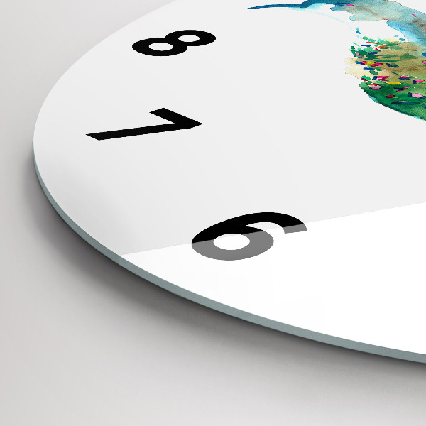 Kerek fali üvegóra A madár és a tavasz absztrakciója