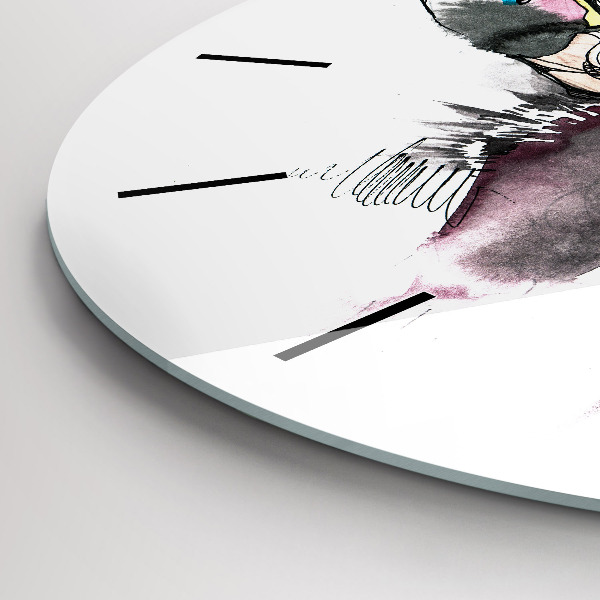 Kerek fali üvegóra Moose elvont