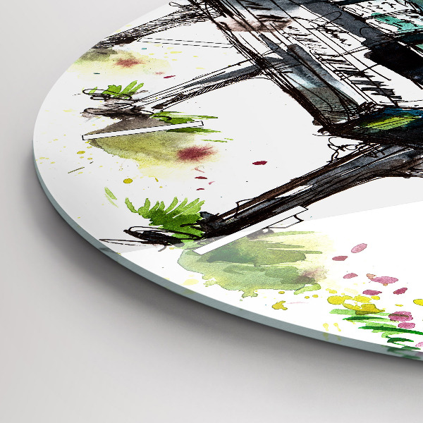 Kerek fali üvegóra Illusztráció 4 évszak