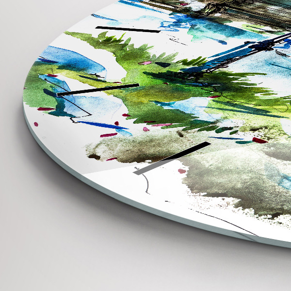 Kerek fali üvegóra Festői tavasz