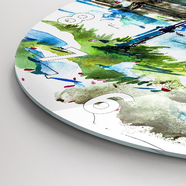 Kerek fali üvegóra Festői tavasz