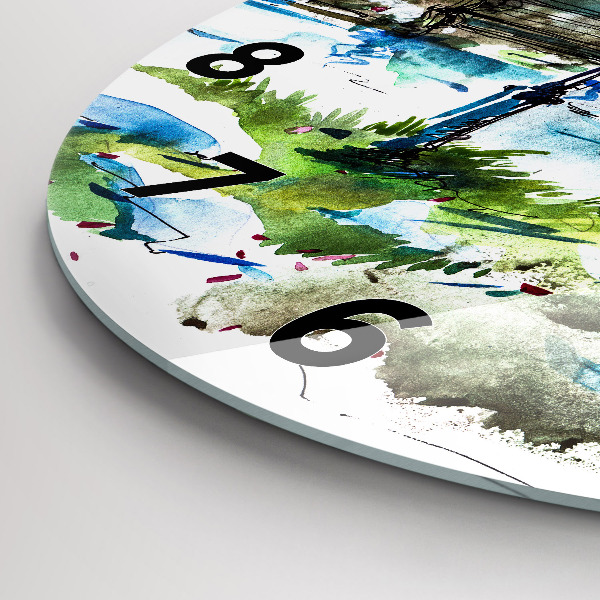 Kerek fali üvegóra Festői tavasz