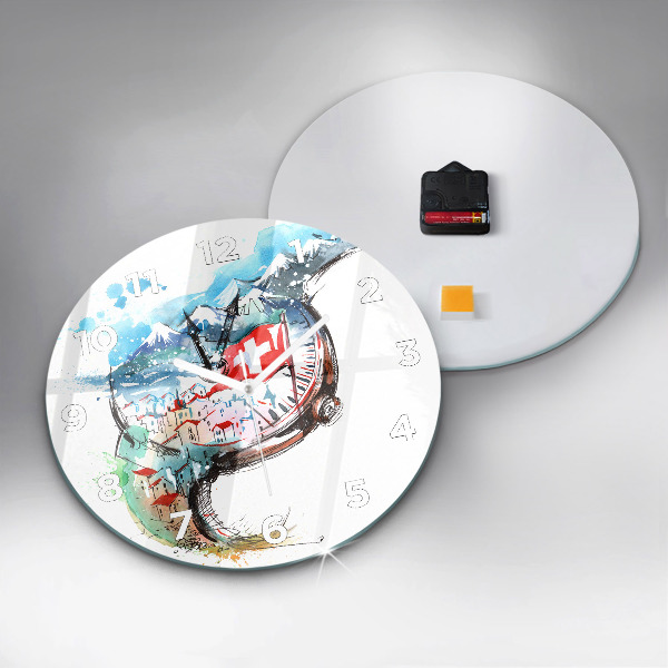 Kerek fali üvegóra Svájci óra