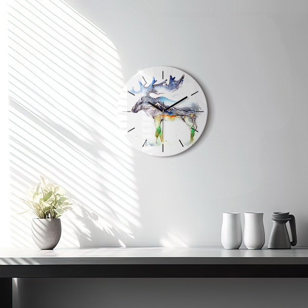 Kerek fali üvegóra Jávorszarvas és hegyi táj