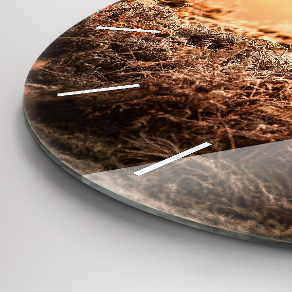 Kerek fali üvegóra Szarvas napkeltekor