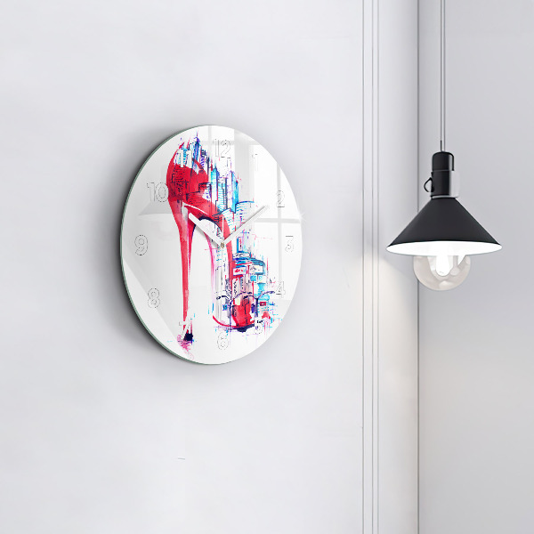 Kerek fali üvegóra Piros sarkú