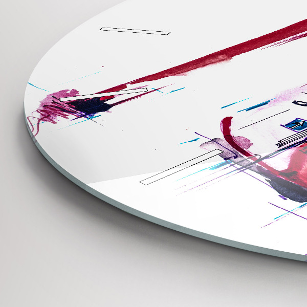 Kerek fali üvegóra Piros sarkú