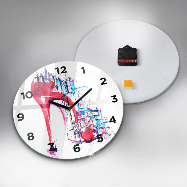 Kerek fali üvegóra Piros sarkú