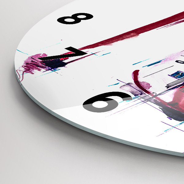 Kerek fali üvegóra Piros sarkú