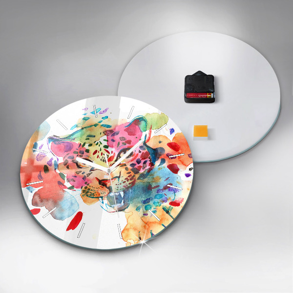 Kerek fali üvegóra Absztrakt vadmacska