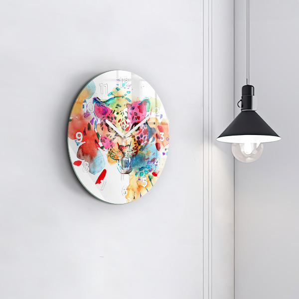 Kerek fali üvegóra Absztrakt vadmacska