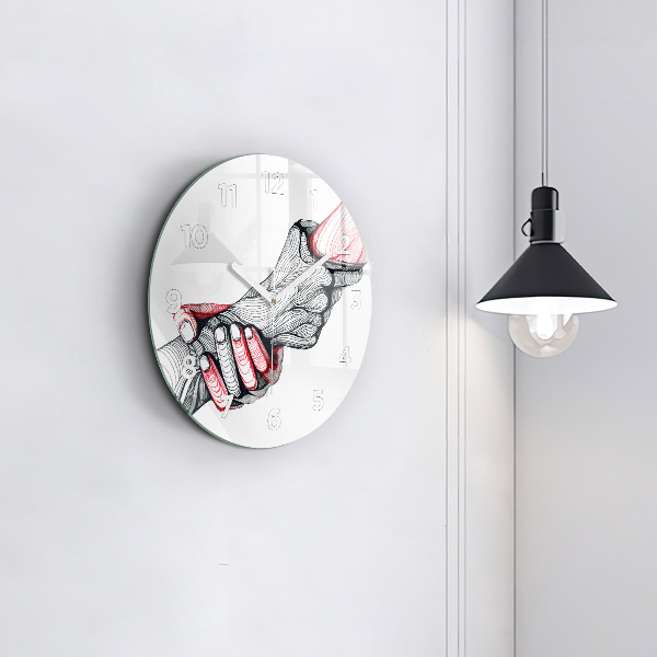 Kerek fali üvegóra Kézen fogva