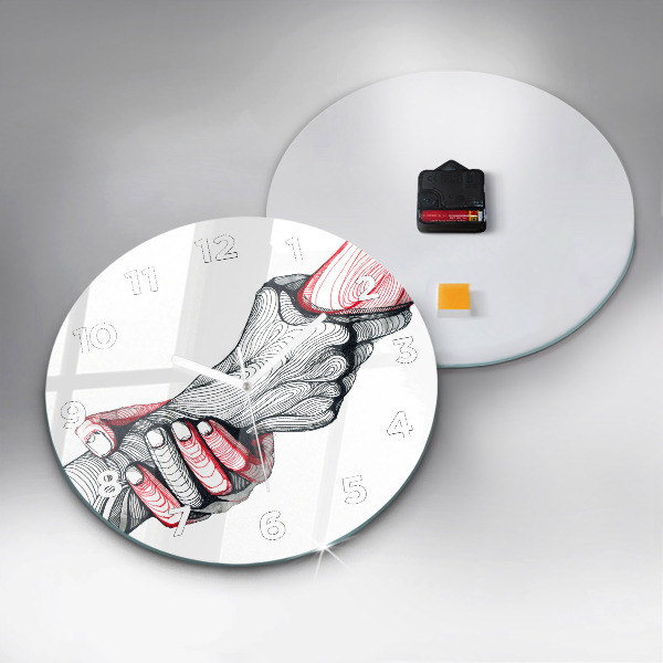 Kerek fali üvegóra Kézen fogva