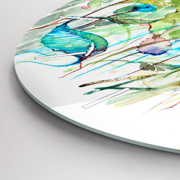 Kerek fali üvegóra Virágok a réten