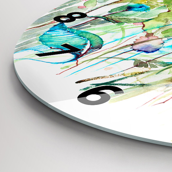 Kerek fali üvegóra Virágok a réten