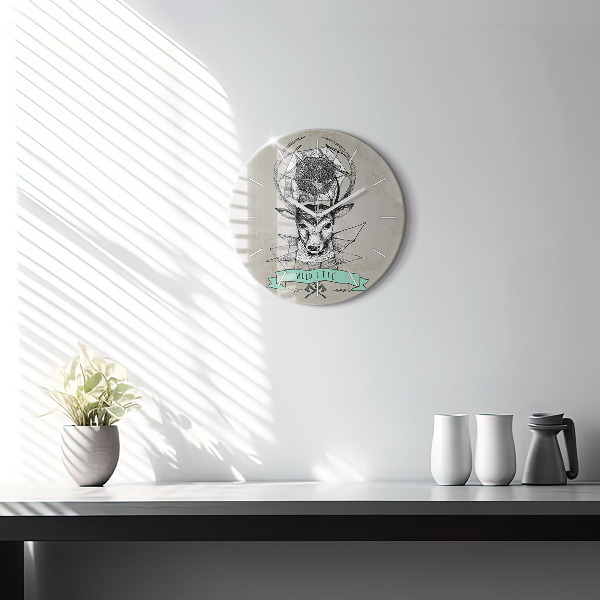 Kerek fali üvegóra Szarvasfej