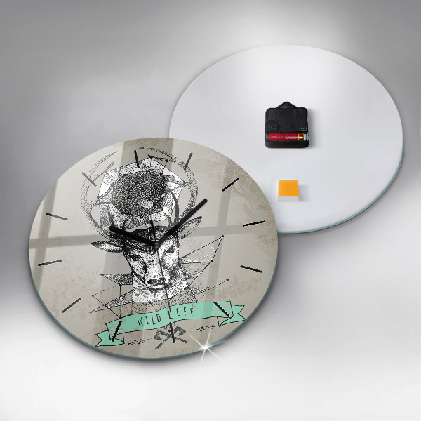 Kerek fali üvegóra Szarvasfej