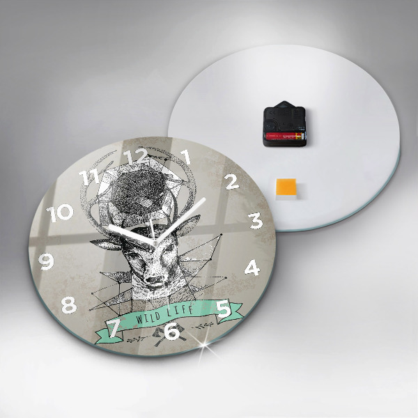 Kerek fali üvegóra Szarvasfej