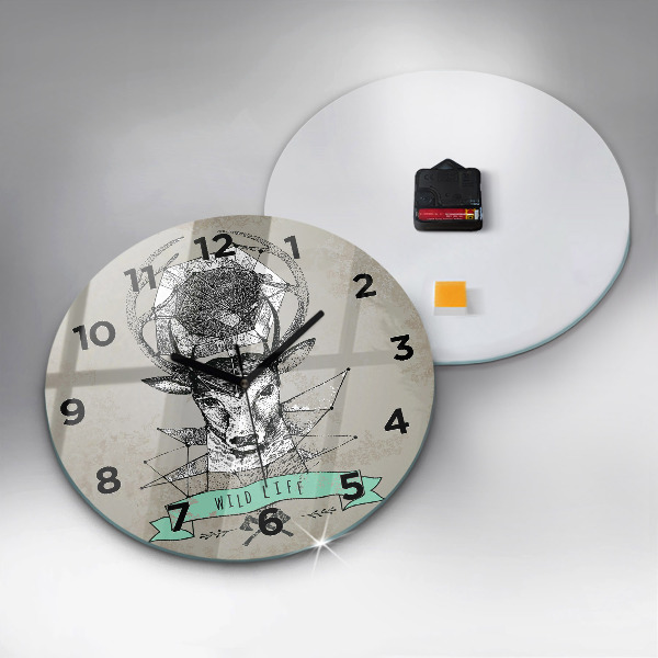 Kerek fali üvegóra Szarvasfej