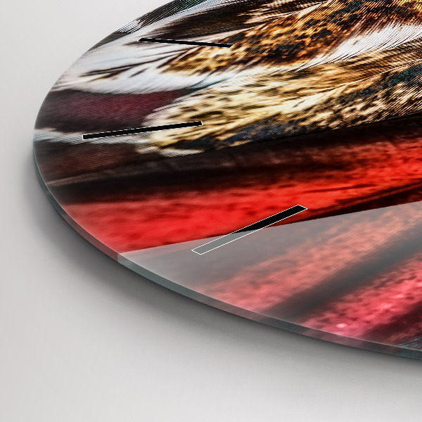 Kerek fali üvegóra Világosbarna madártollak