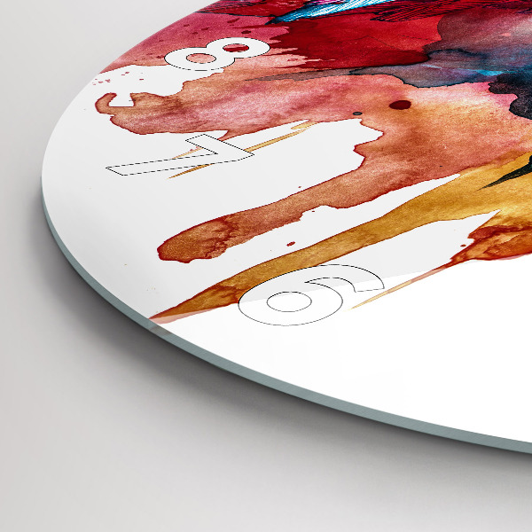 Kerek fali üvegóra Színes piros papagáj