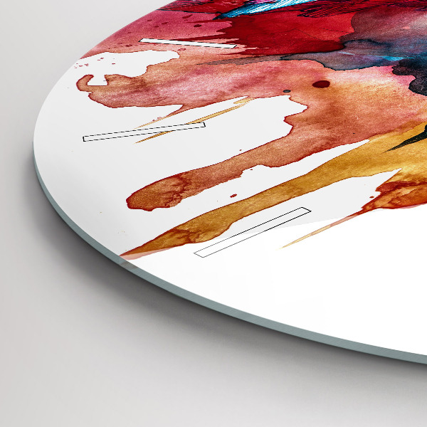 Kerek fali üvegóra Színes piros papagáj