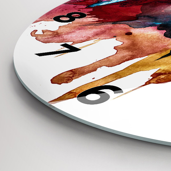 Kerek fali üvegóra Színes piros papagáj