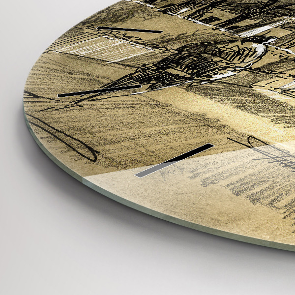 Kerek fali üvegóra Park és a szépia fák