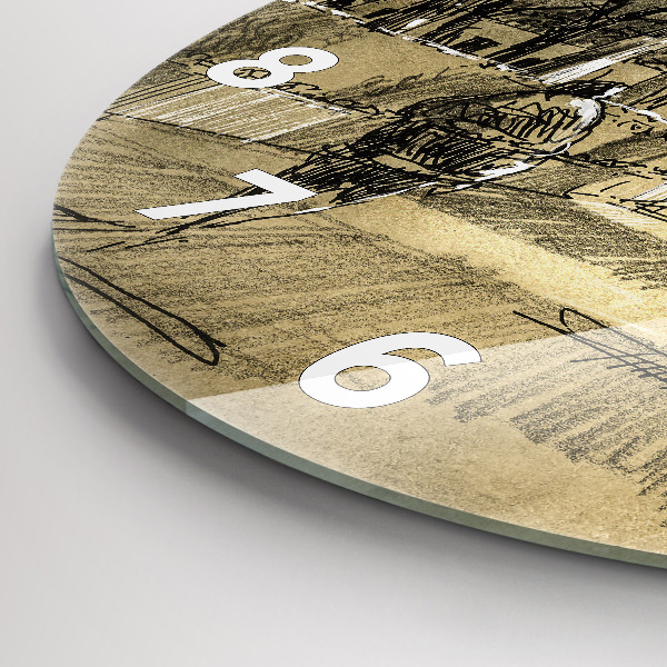 Kerek fali üvegóra Park és a szépia fák