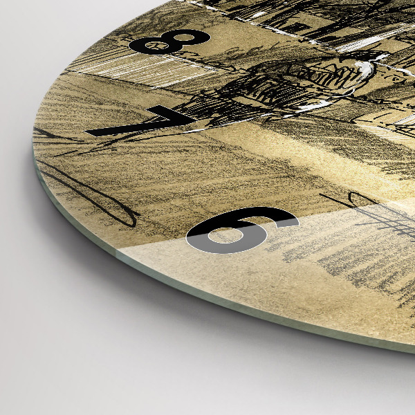 Kerek fali üvegóra Park és a szépia fák