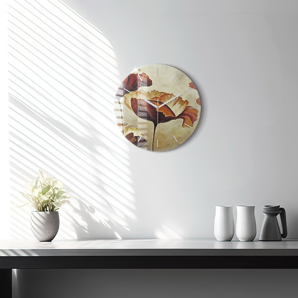 Kerek fali üvegóra Festett mák