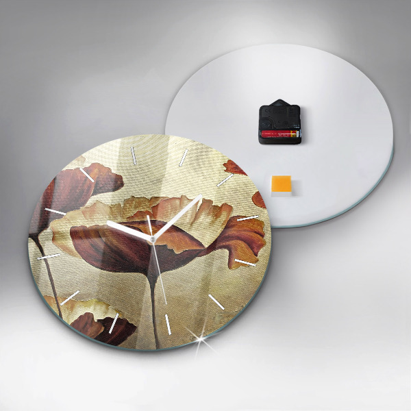 Kerek fali üvegóra Festett mák