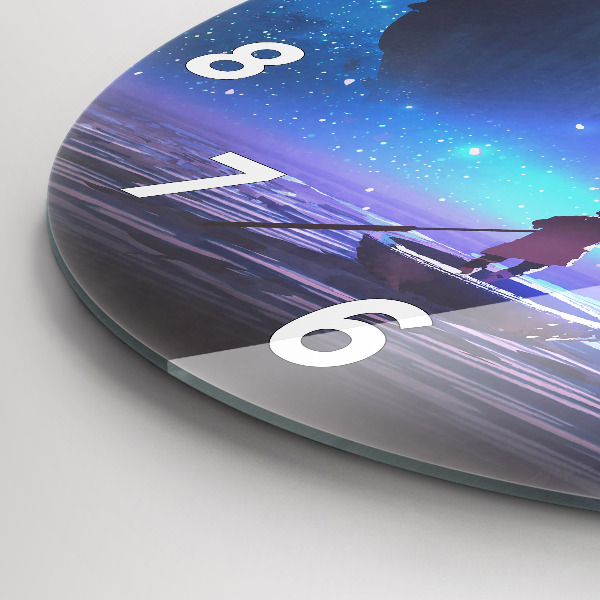 Kerek fali üvegóra Fantasy vitorlás hajó